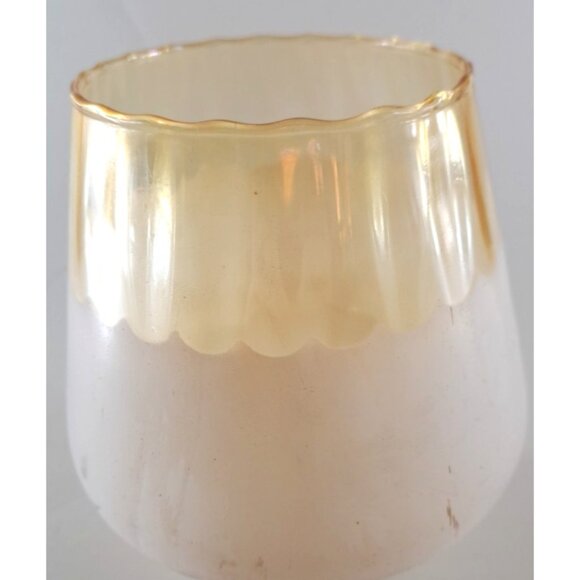 Vintage Frosted Glass Light Cover Lamp Shade Scalloped Edge Screw Bottom - Picture 2 of 6